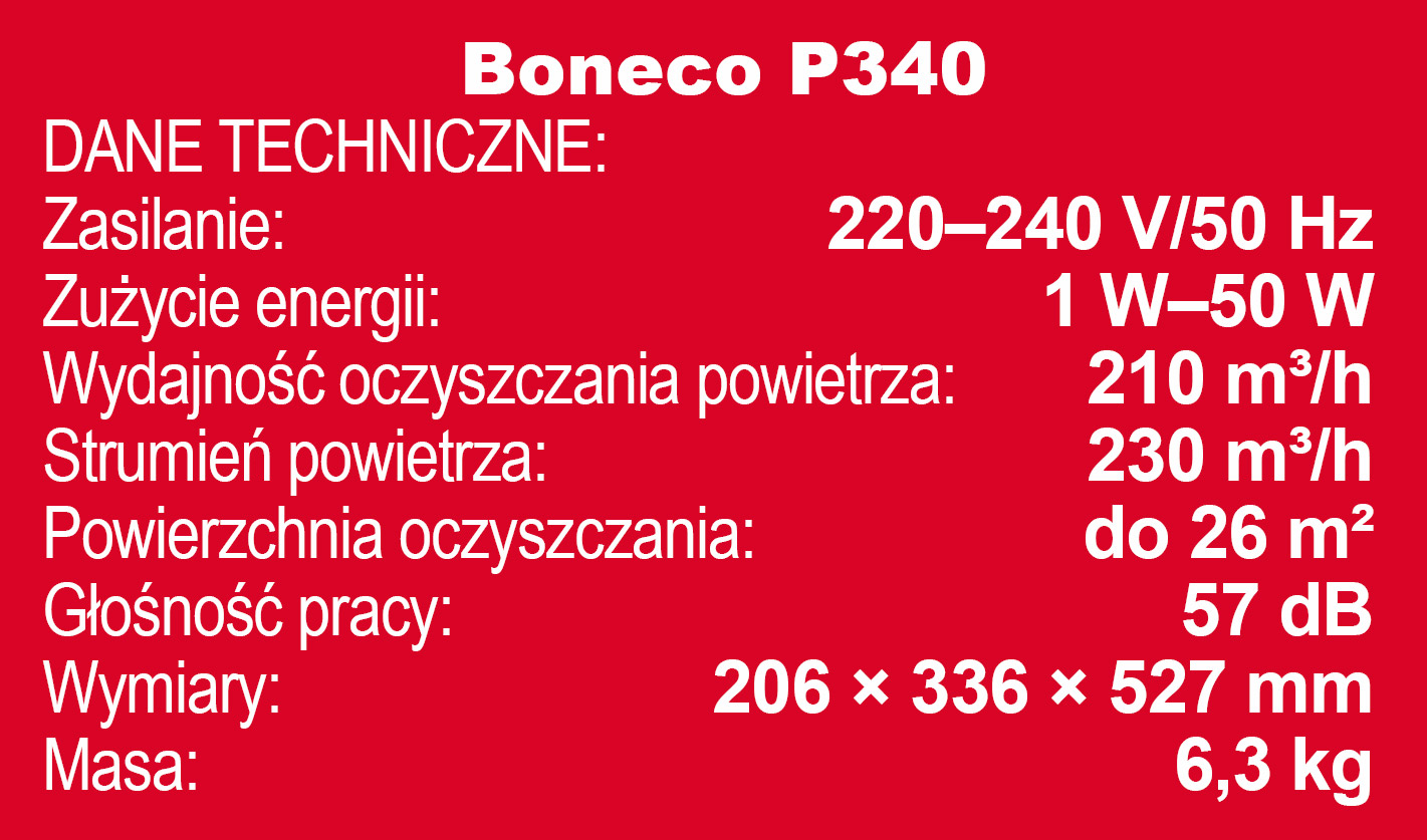 Boneco P340 – oczyszczacz z jonizatorem 2
