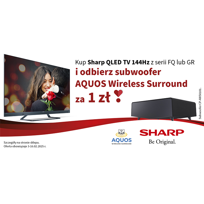 Kup telewizor Sharp QLED TV i odbierz subwoofer za 1 zł!