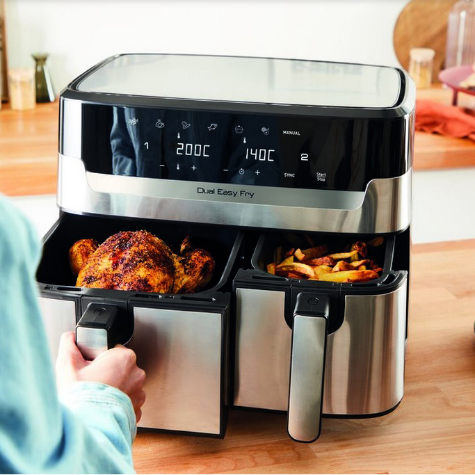 Frytkownica beztłuszczowa, Tefal Dual Easy Fry&Grill EY905D