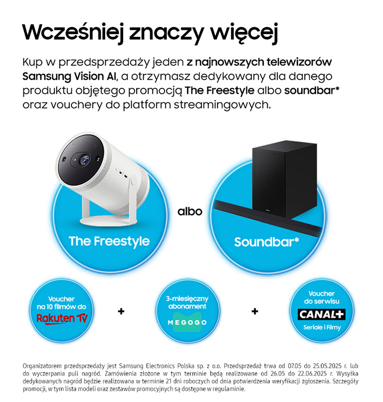 Kup telewizor Samsung z serii 2025 i odbierz nagrody