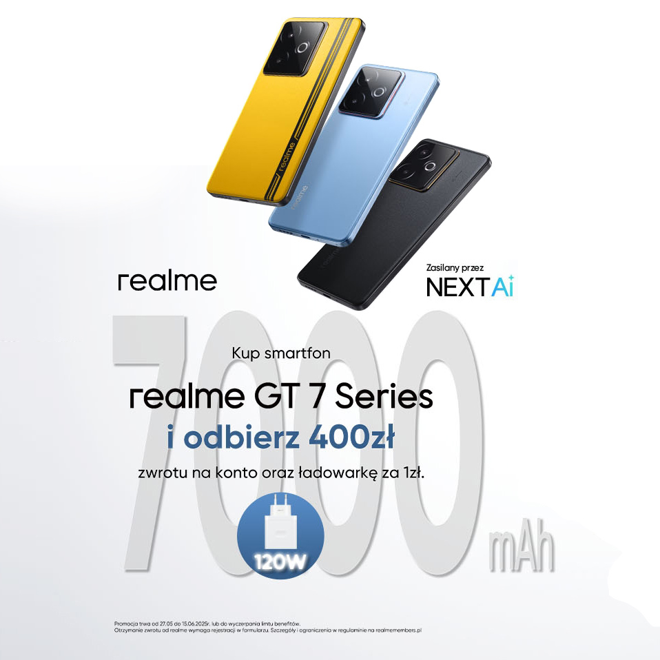 Realme GT 7T z baterią 7000 mAh i 512 GB pamięci w promocyjnej cenie