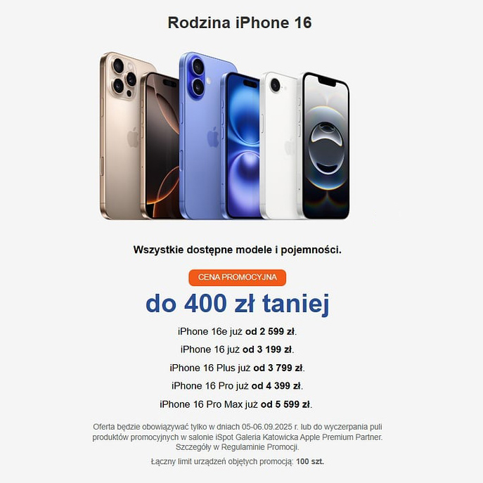 iPhone 16 w promocji przed premierą iPhone 17