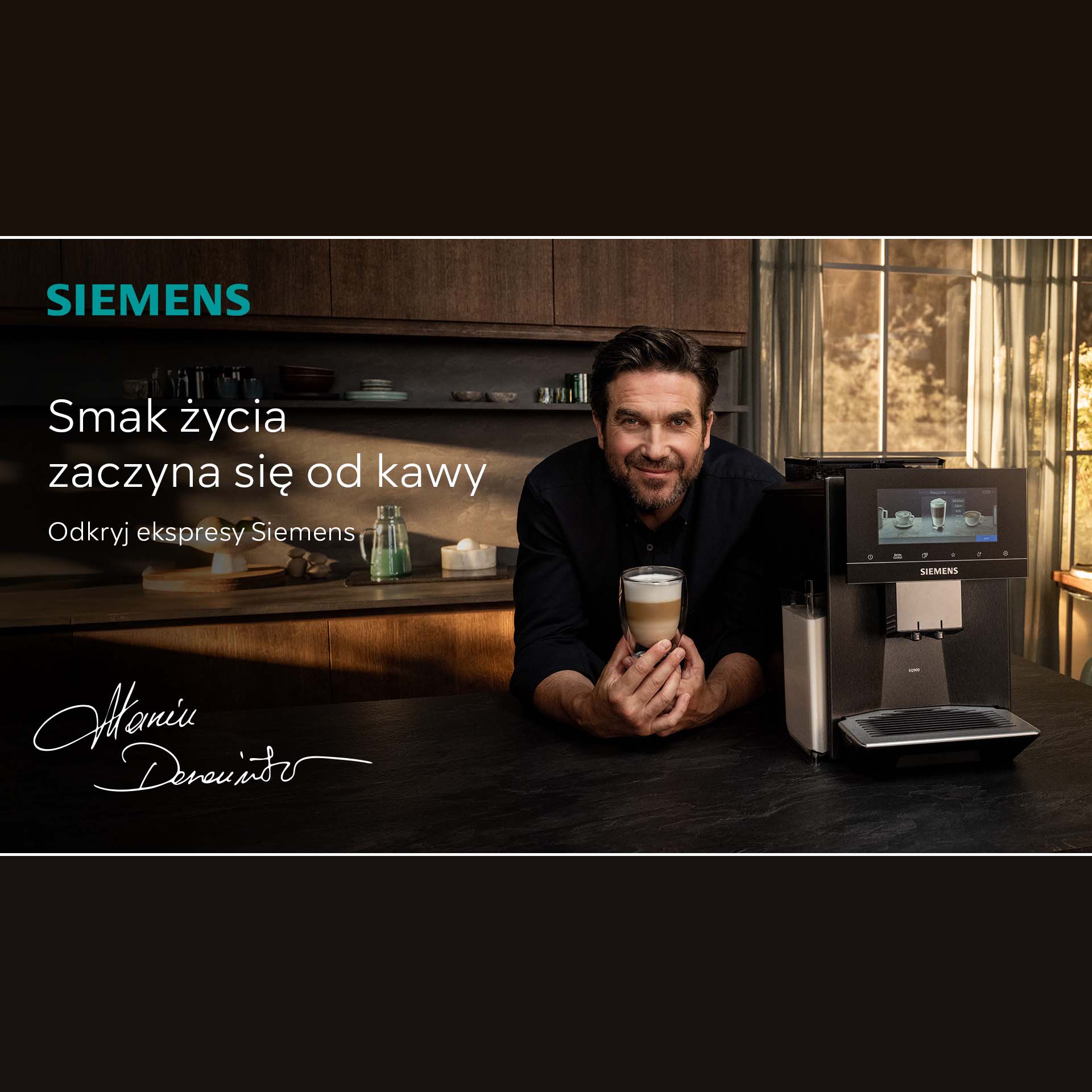Flat white, cappuccino czy espresso macchiato? Marcin Dorociński pokazuje, że z ekspresami Siemens każdy dzień jest wyjątkowy