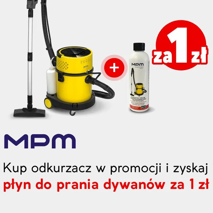 Kup odkurzacz piorący MPM MOD-49 i odbierz płyn do prania dywanów za 1 zł