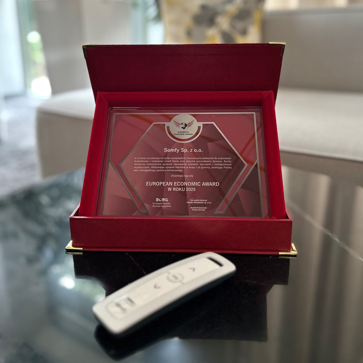 Somfy nagrodzone European Economic Award