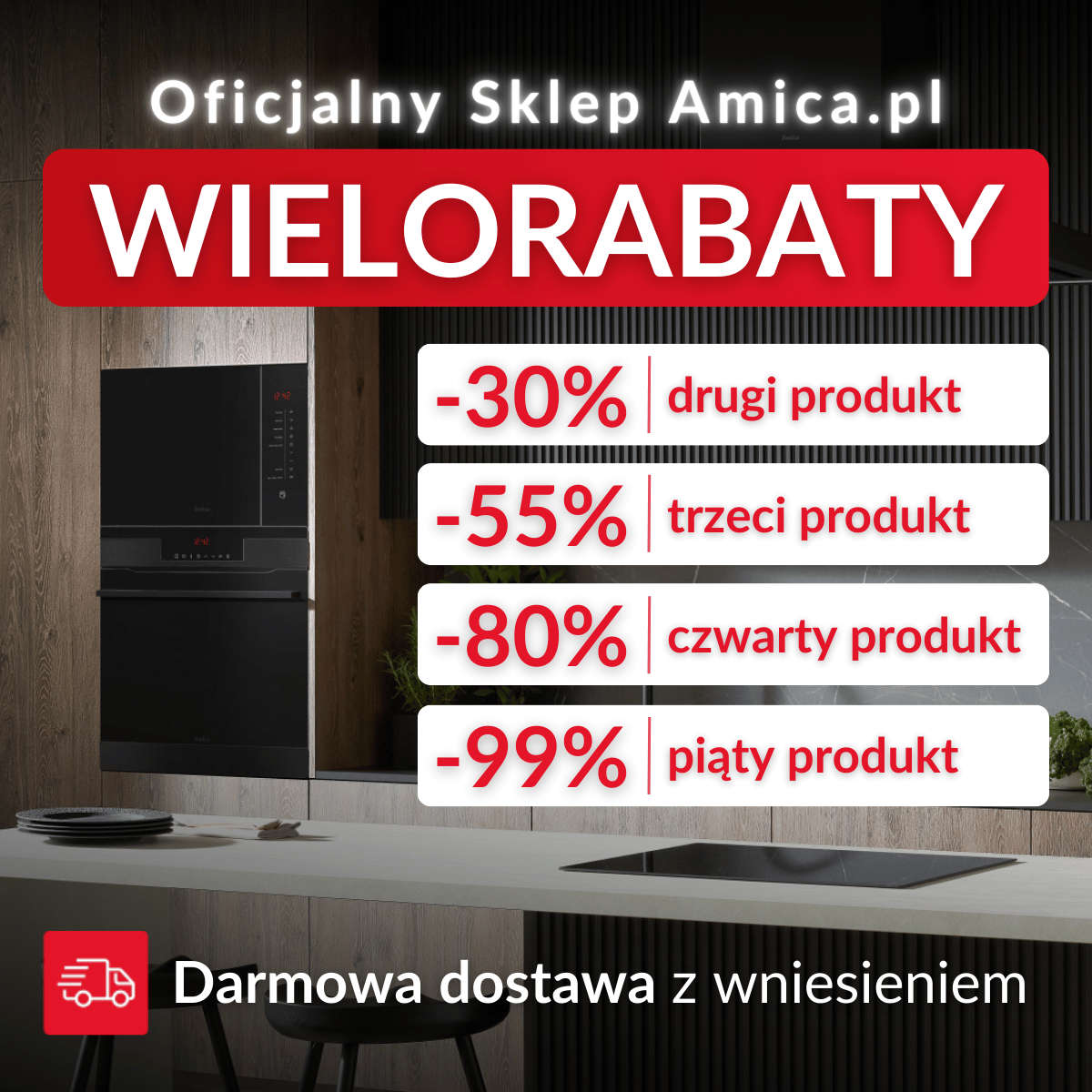 Amica rusza z nową promocją „Wielorabaty” - nawet 99 proc. rabatu na piąty produkt!
