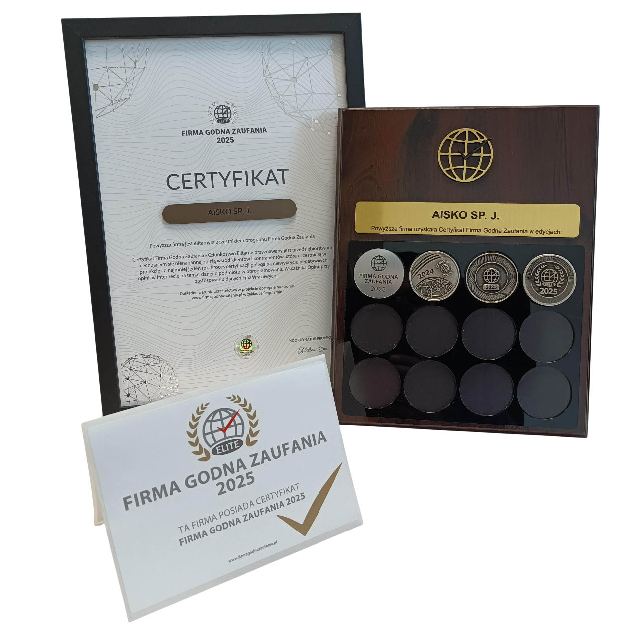 Aisko z wyróżnieniem Firma Godna Zaufania 2025 ELITE