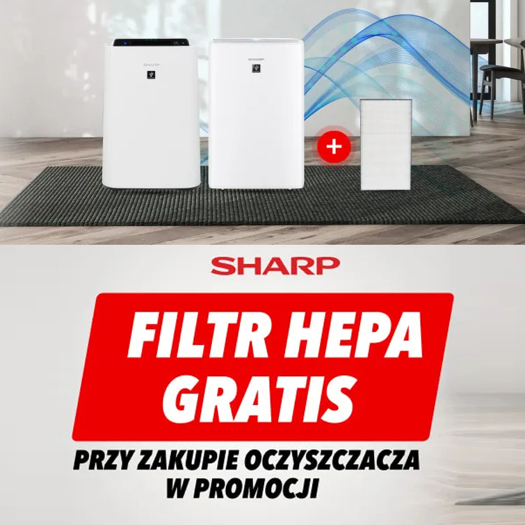 Filtr HEPA gratis do oczyszczaczy Sharp