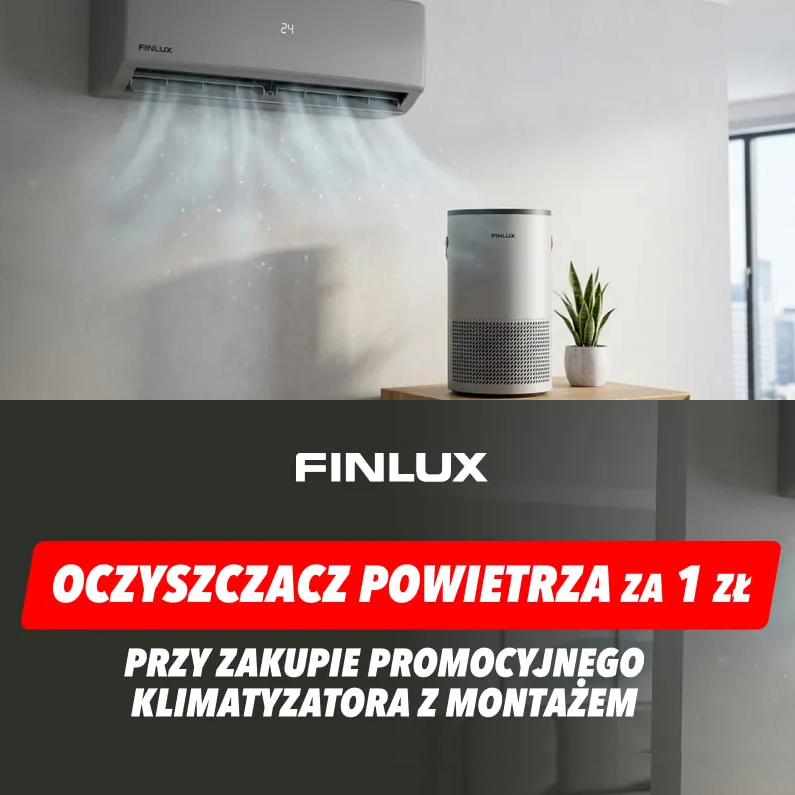 Oczyszczacz za 1 zł przy zakupie klimatyzacji Finlux z montażem