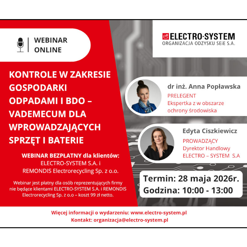 Webinar o kontrolach BDO i gospodarce odpadami dla branży AGD