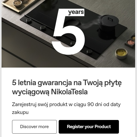 Elica z 5-letnią gwarancją na płyty NikolaTesla